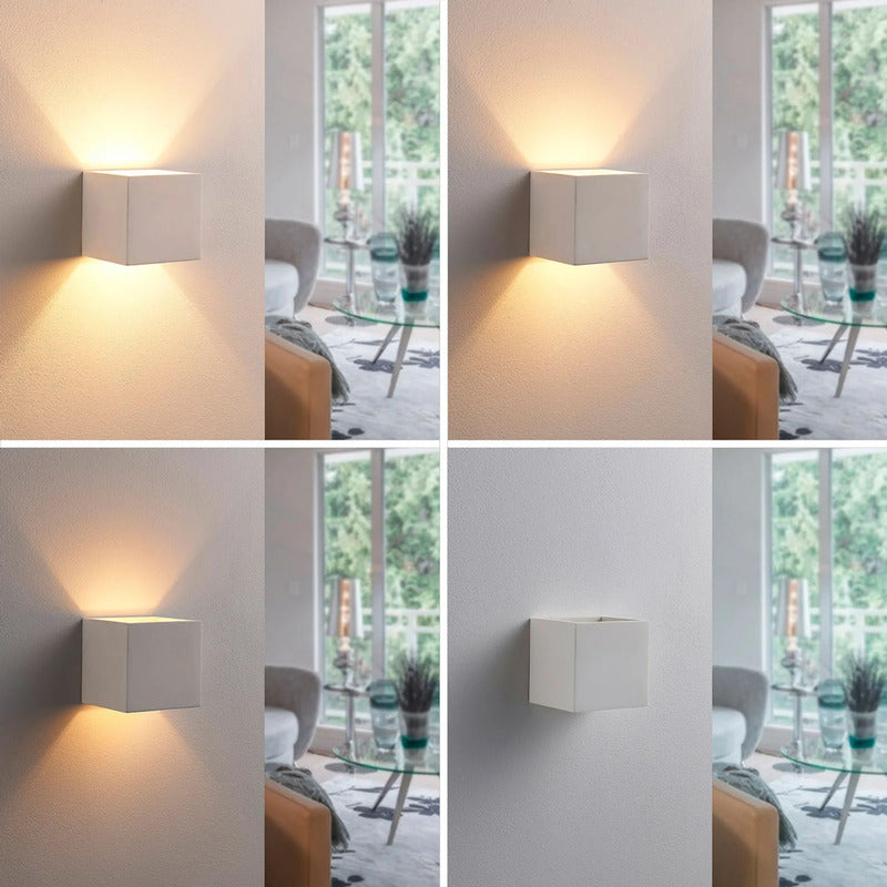 Lindby Wandleuchte Kay LED Wandlampe dimmbar Gips weiß 11,5x11,5cm IP20 - 4251096535693