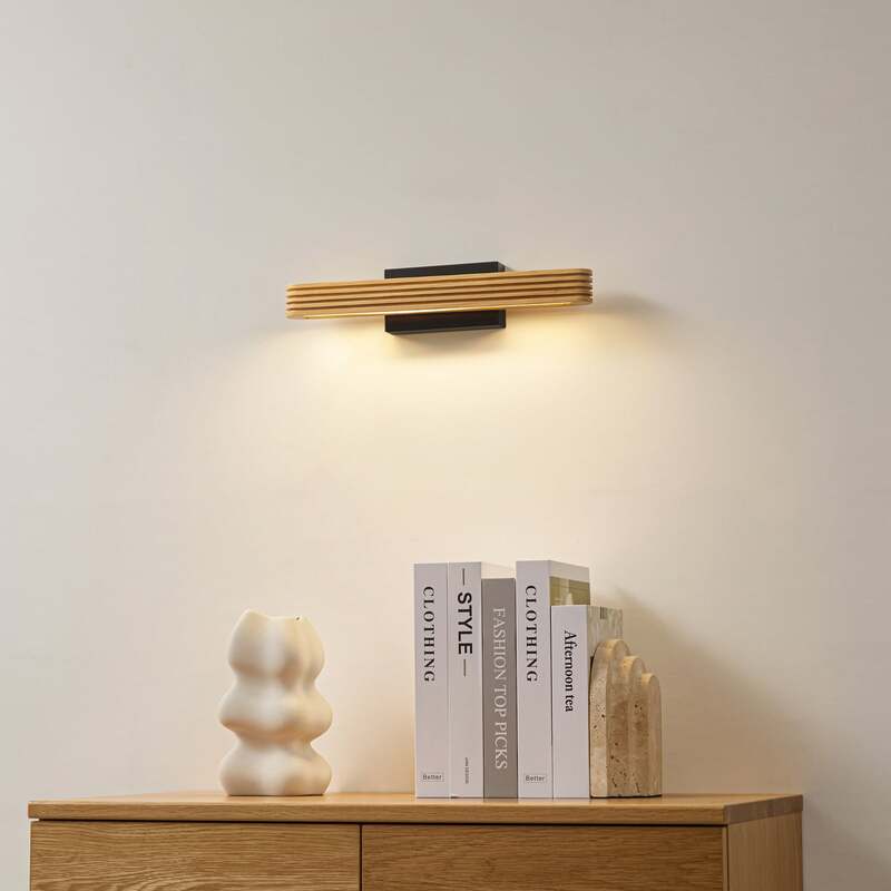 Lucande Wandleuchte Wandlampe LED Holz schwarz Lieske Beleuchtung Innenbereich - 4255830901256