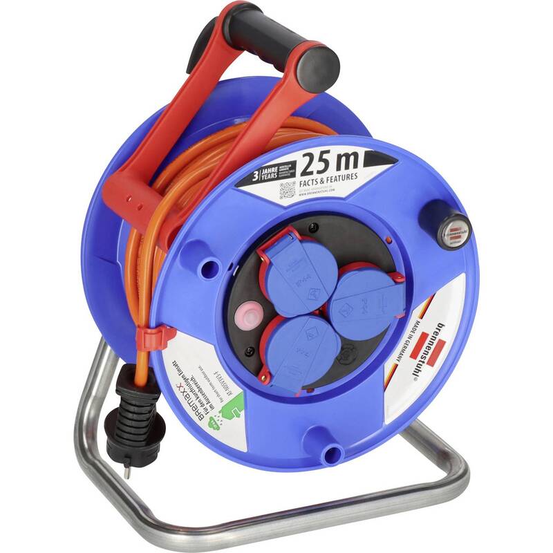 Brennenstuhl Kabeltrommel 25m orange Schutzkontakt-Stecker 3-fach IP44 - 4007123683086