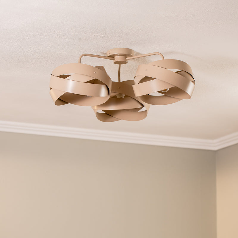 Euluna Deckenleuchte Lampe Tornado Deckenbeleuchtung beige 3-flammig Metall - 4251911787085
