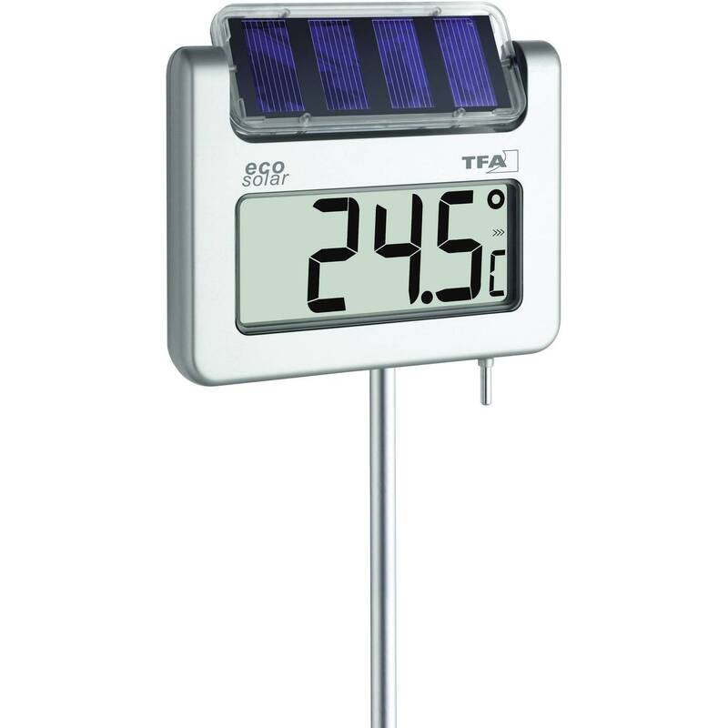 TFA Dostmann Solar Garten-Thermometer Silber 30.2026 Temperaturmessgerät 592g - 4009816019172