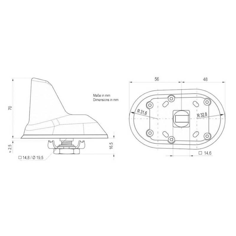 Blaupunkt DAB-Dachantenne DAB-A-GPS-a Schwarz 20dB Außenantenne 104x70mm - 4260499850494