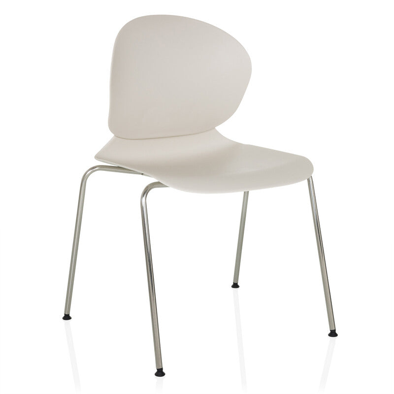 hjh OFFICE Besucherstuhl T36 VI weiß Kunststoff Stahl chrom stapelbar 130 kg - 4064323037811