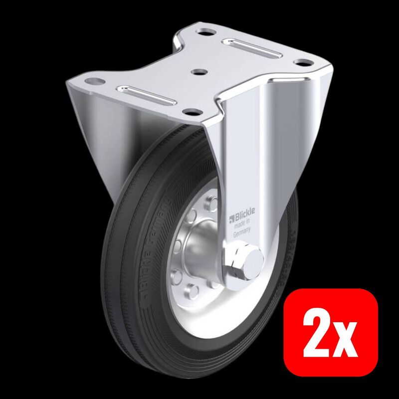 Blickle Bockrolle 160mm Tragfähigkeit 135kg Vollgummi schwarz mit - 2050000316623