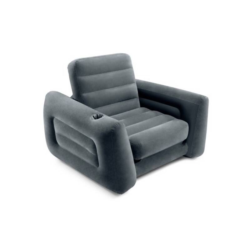 Intex Pull-Out Sessel Relaxsessel 223x116cm grau ausziehbar mit Getränkehalter - 6941057417424