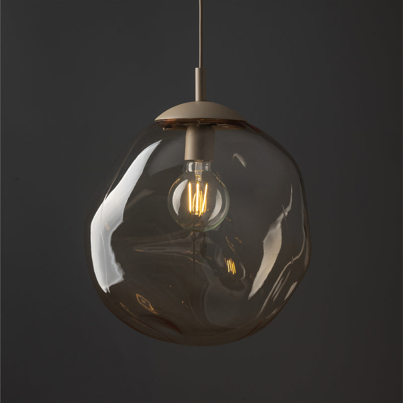 TK-Lighting Hängeleuchte Lava LED Pendelleuchte dimmbar sand grau Ø35cm E27 - 5906135113255