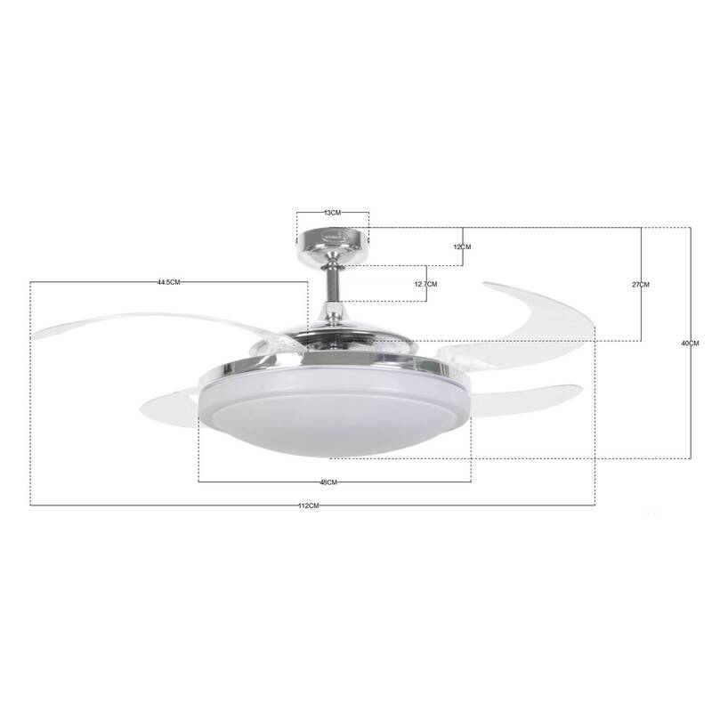 Beacon Lighting Beacon Ceiling Fan Fanaway Evo 2 with Light Chrome Quiet - 9333509085843