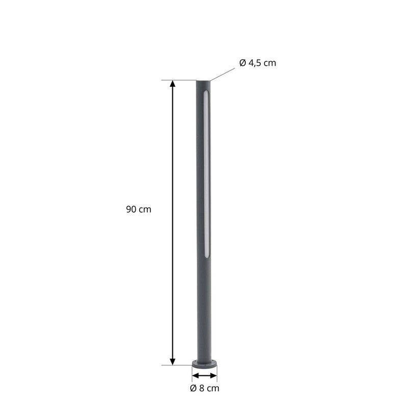 Lindby Wegeleuchte Gartenleuchte Liravel LED Pollerleuchte anthrazit 90cm IP65 - 4255830909160