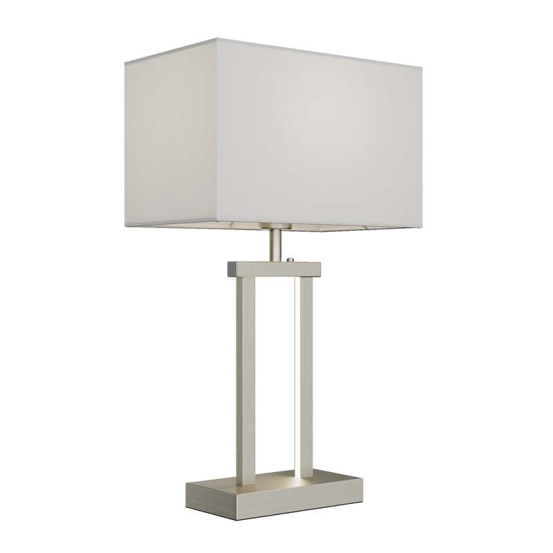 Lindby Tischleuchte Lampe Sigurd LED dimmbar weiß nickel 54cm Höhe 32cm Breite - 4251096560275