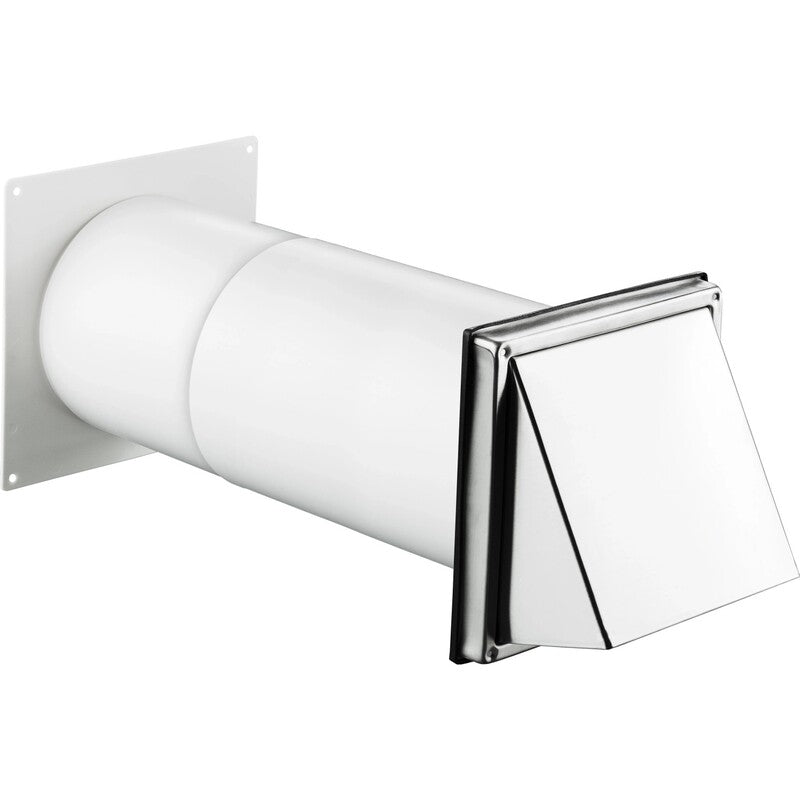 Teleskop-Mauerkasten System Ø 150mm mit Edelstahl-Ablufthaube 30-50cm flexibel - 4007873447556