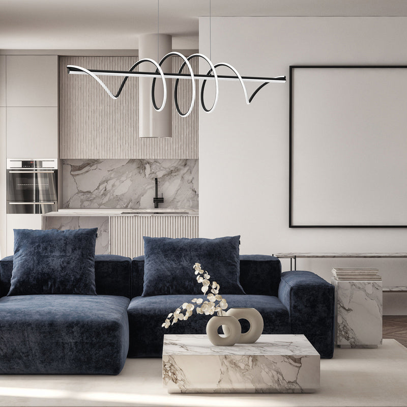 LED Hängelampe Pendelleuchte Leuchte Kunststoff Metall schwarz Twist 110 cm218 - 5902693786085