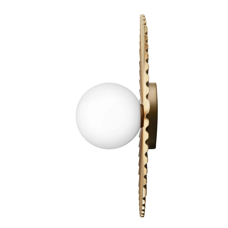 Nuura Wandlampe Wandleuchte Liila Muuse Gold Opal Glas Metall Ø 42 cm G9 LED - 5713839008455