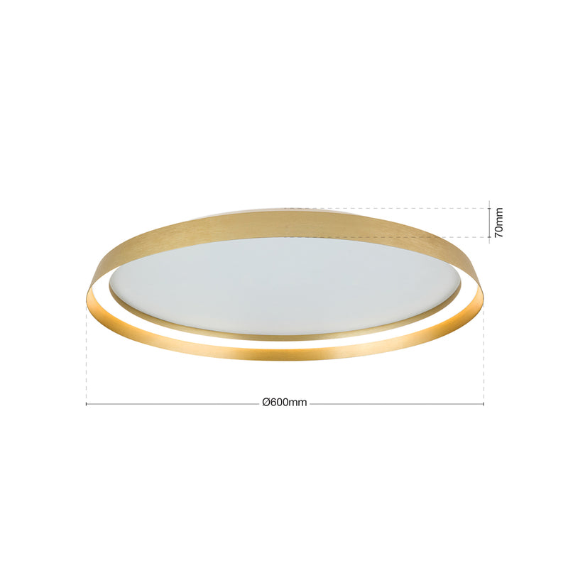 Orion Deckenlampe LED Manta goldfarben dimmbar Aluminium Ø60cm 50W 2700K-4000K - 9003090278190