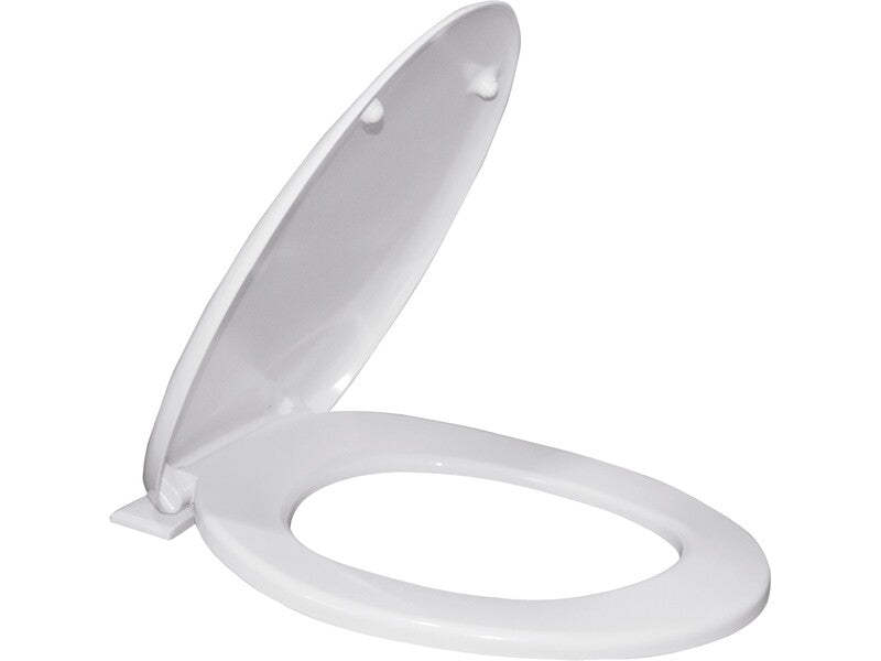 SCHÜTTE WC-Sitz Absenk-Automatik Edelstahl klassisch weiß Badezimmer 76x40cm - 4008431102207