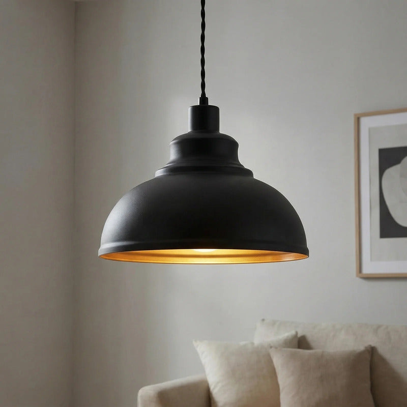 Lindby Pendellampe Hängeleuchte Albertine LED dimmbar schwarz gold Ø29cm 150cm - 4251096557466