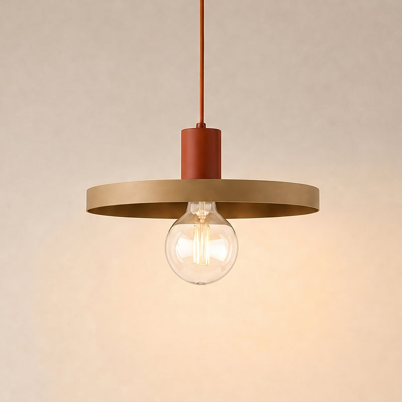 Sila Pendelleuchte Hängelampe Lampe Metall Sand Rot E27 30 cm - 5906135109548