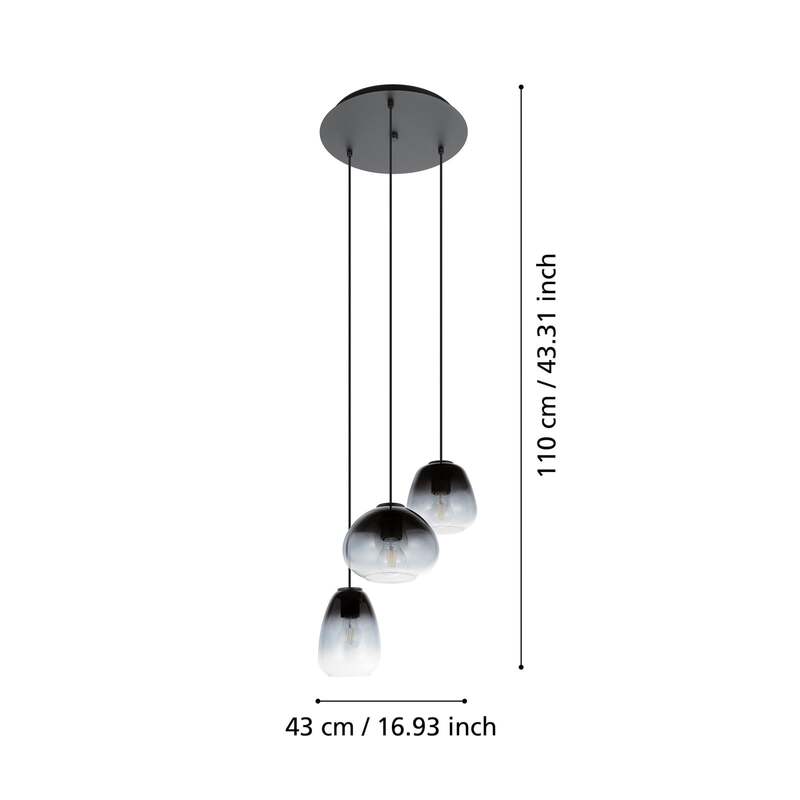 Eglo Hängelampe Hängeleuchte Aguilares LED Pendelleuchte dimmbar schwarz - 9008606235568