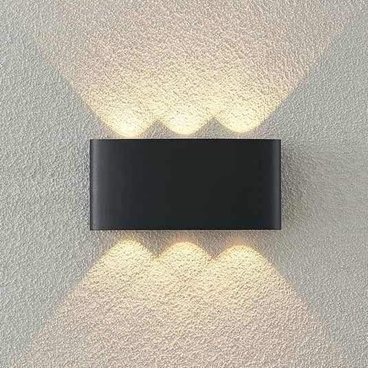 ELC Außenwandleuchte Wandlampe LED anthrazit Emirana Aluminiumdruckguss Glas - 4251096590975