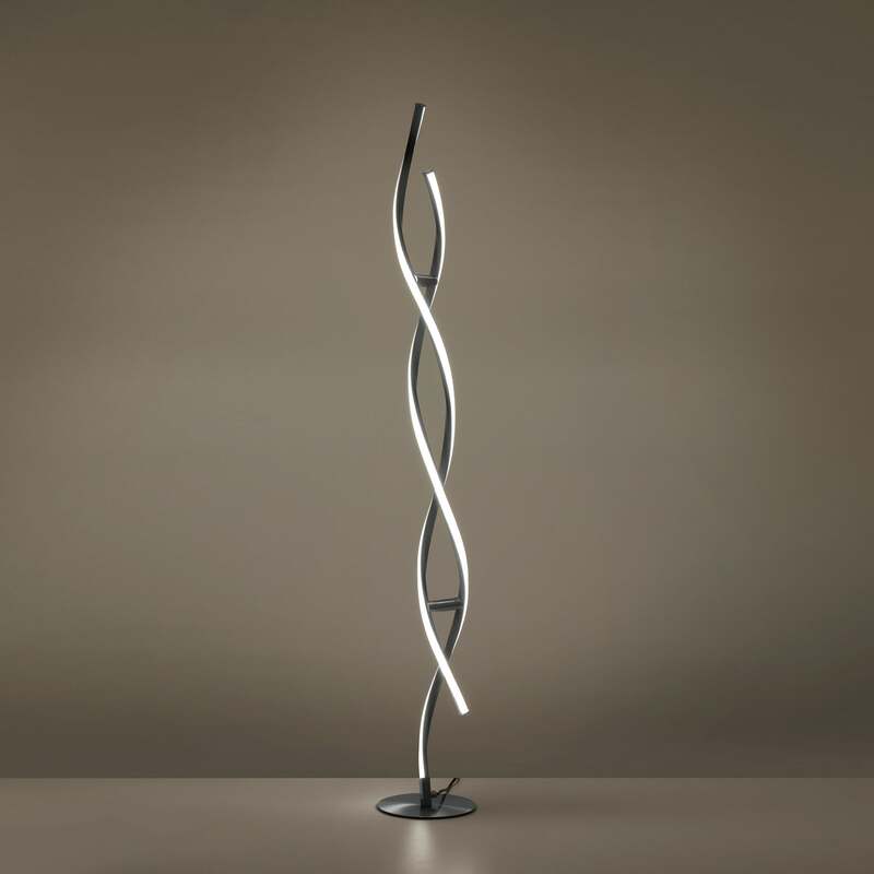 LOLA Smart Stehleuchte Swing LED Lampe dimmbar RGB Farbwechsel silber 140cm - 4043689978099
