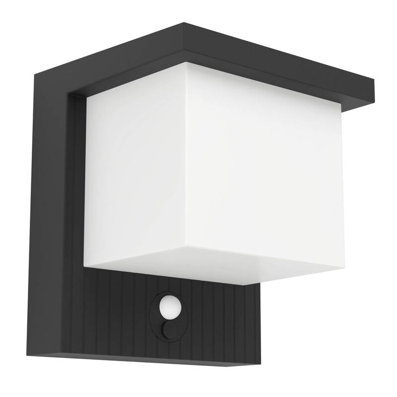 EGLO Solar Wandlampe Außen mit Sensor Frigento 15cm schwarz-melkkleurig - 9008606389360