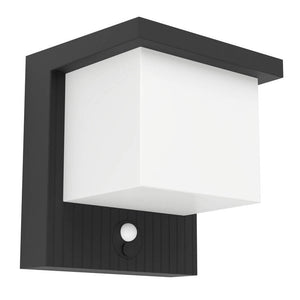 B-Ware EGLO Solar Wandlampe Außen mit Sensor Frigento 15cm schwarz-melkkleurig