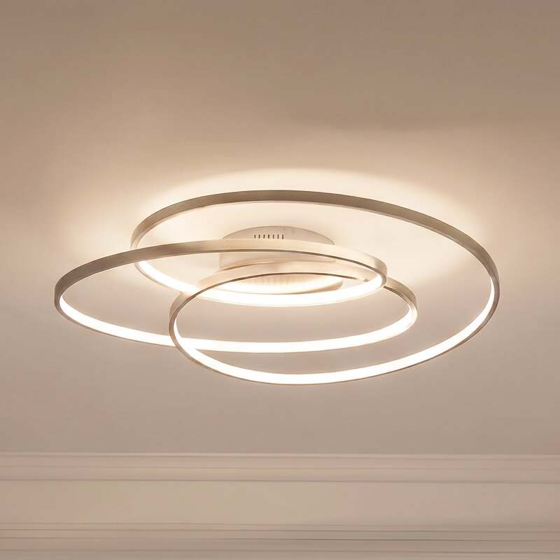 Lindby Deckenlampe Joline LED Leuchte dimmbar nickel Ø60cm 2400 Lumen warmweiß - 4251096563696