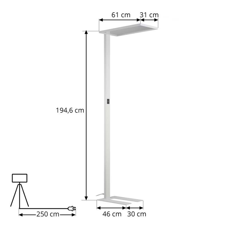Stehleuchte Stehlampe LED PRIOS Büro Leuchte Lampe weiß dimmbar Touchdimmer - 4251911755541