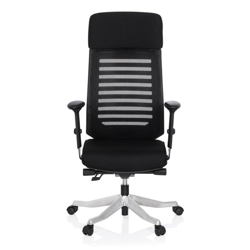 hjh OFFICE Bürostuhl ASGON ergonomisch mit Armlehnen schwarz Netzstoff 120kg - 4251084662042