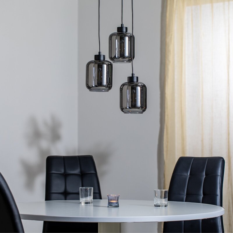 Eko Light Hängeleuchte Pendelleuchte Sombra rauchgrau schwarz Metall Glas - 5902693783756