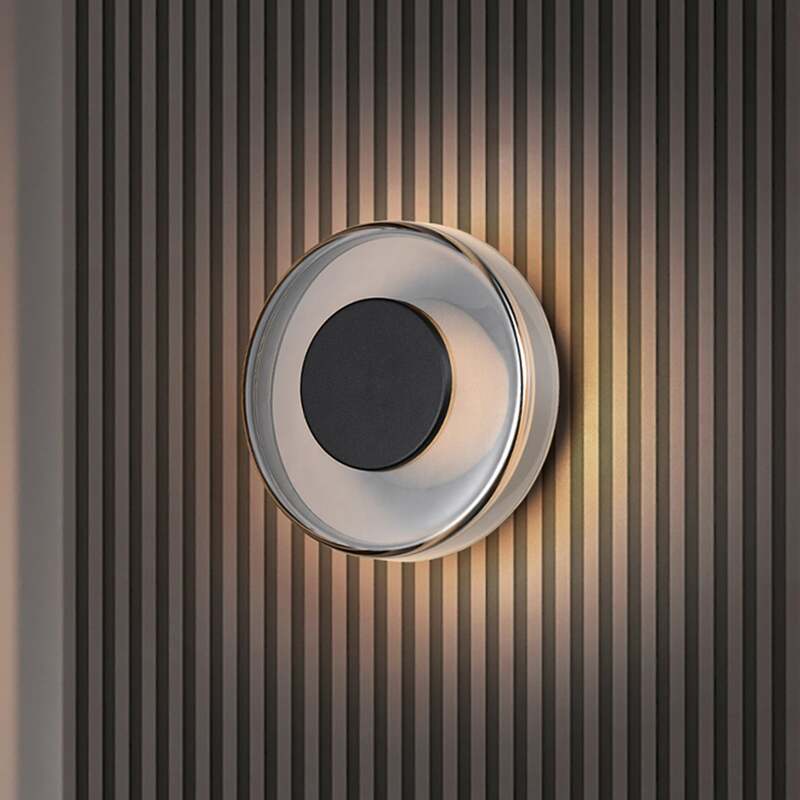 TRIO LIGHTING Wandleuchte Lampe Celeste LED Lampe dimmbar schwarz chrom Ø22cm - 4017807616866
