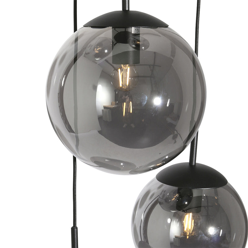 Steinhauer Hängeleuchte Bollique dimmbar schwarz Glas Pendelleuchte Lampe Ø60cm - 8712746133363