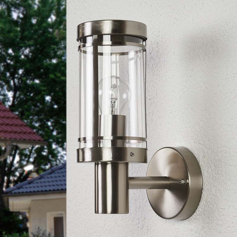 Lindby Außenwandleuchte Djori Außenlampe Wandleuchte Wandleuchte E27 Edelstahl - 4251096528718