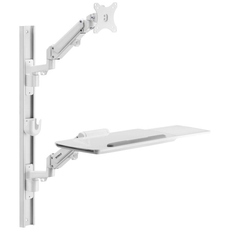 SpeaKa Professional Monitor-Wandhalterung höhenverstellbar mit Tastaturablage - 4064161306056