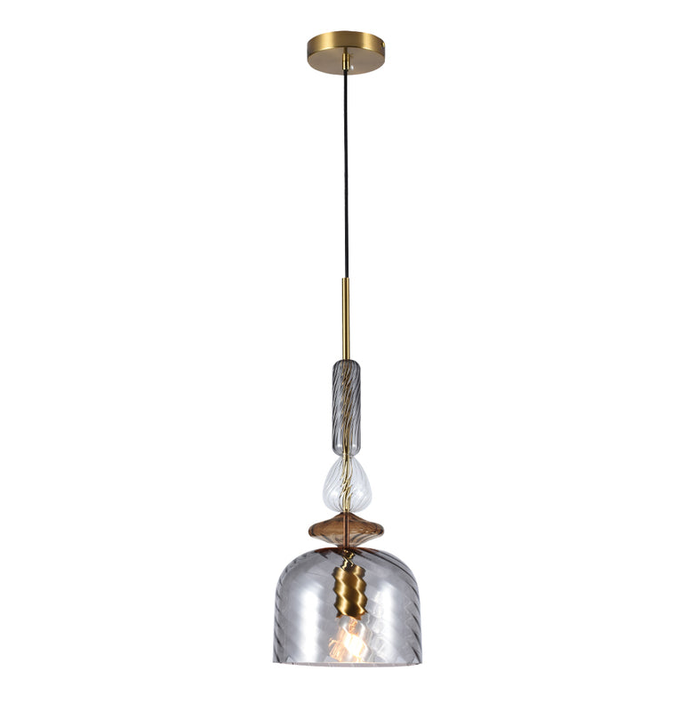 Viokef Hängeleuchte Pendelleuchte Glorial Leuchte Smoke Glas Metall 1x E27 20 cm - 5201769113931