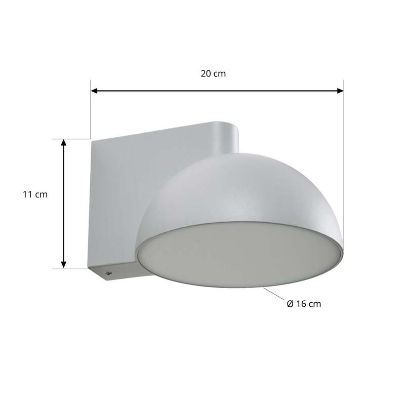 Lucande Außenwandleuchte Velira LED Gartenlampe Lampe hellgrau IP54 3000K - 4255830907784