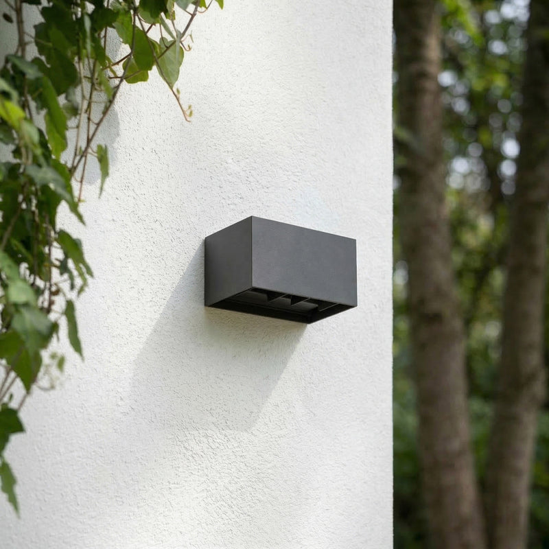 Lindby Außenwandleuchte Nivar LED Wandleuchte Gartenlampe schwarz 20cm IP54 - 4255830909849