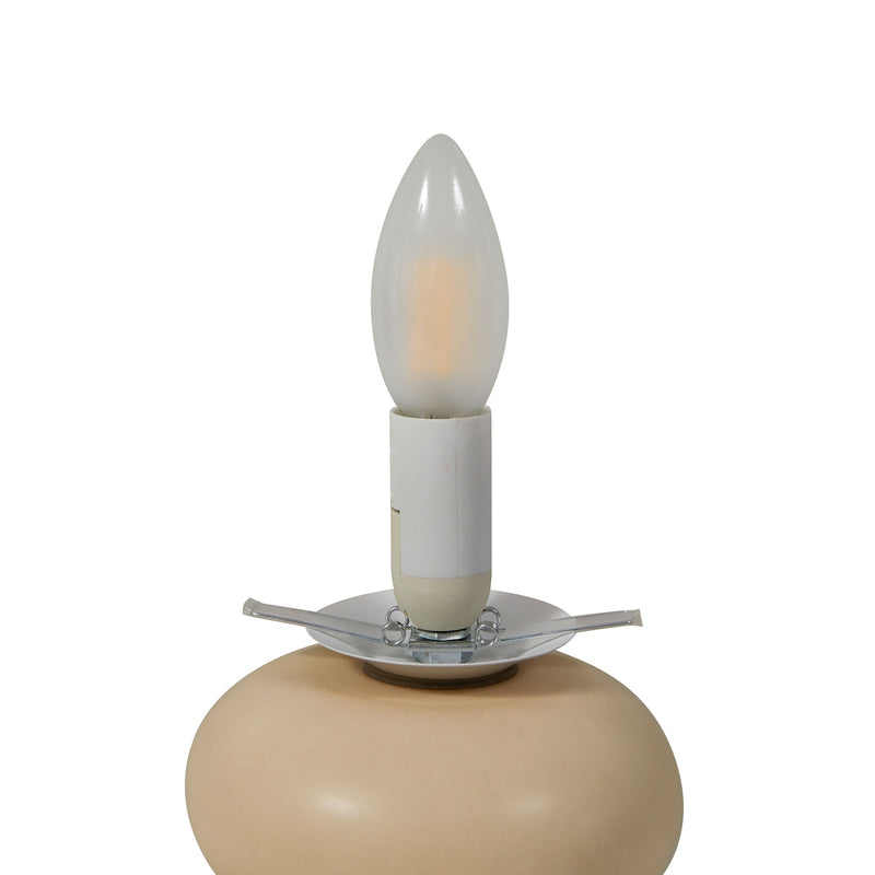 Lucande Tischleuchte Fidelo LED Lampe Tischlampe Keramik weiß gelb 38cm - 4251911786408