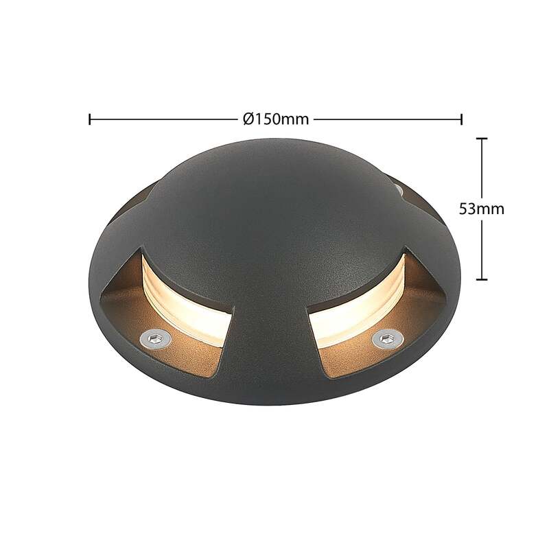 Lindby LED-Bodenstrahler Huban Gartenleuchte anthrazit 4-flammig IP67 15cm - 4251911705997