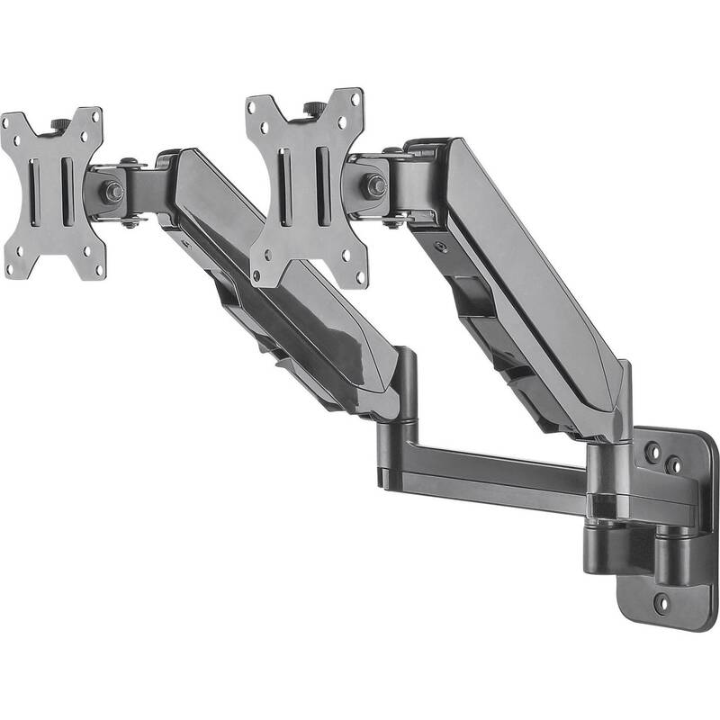 Manhattan Monitor-Wandhalterung drehbar für 2 Displays 17-32 Zoll schwarz - 0766623461627