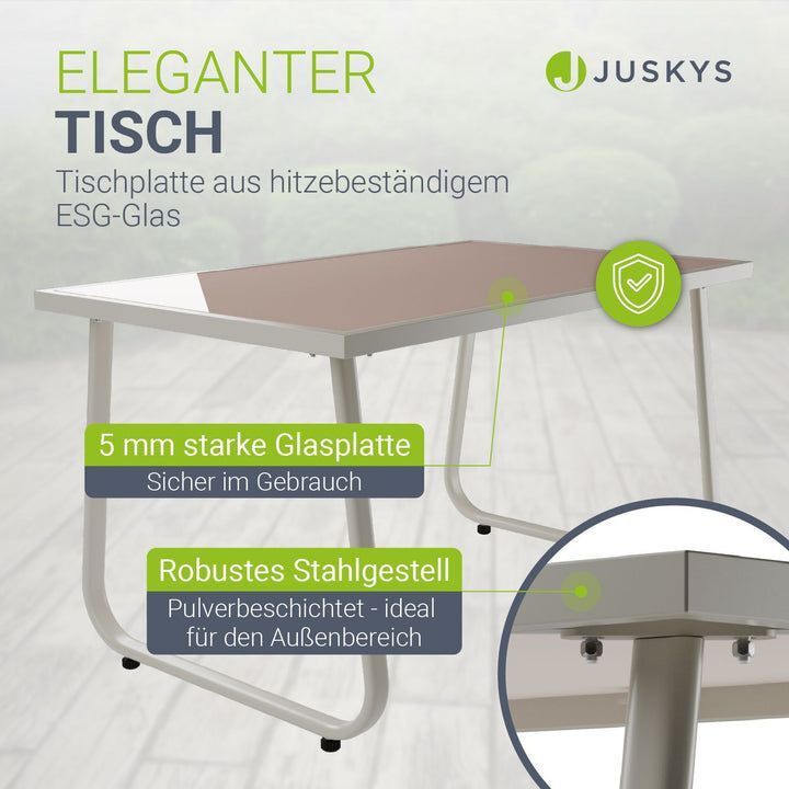 Gartenmöbelset Genua 4-teilig Sitzgruppe wetterfest Tisch Bank anthrazit sand - 4262437186788