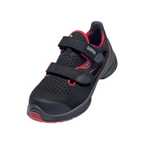B-Ware Uvex Sicherheitssandalen S1P SRC uvex 1 G2 Mikrovelours Größe 39 schwarz rot