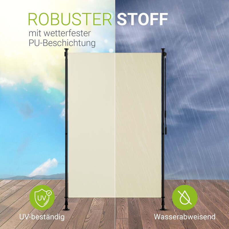 Senkrechtmarkise Barbados beige 120 x 310 cm Höhenverstellbar UV-beständig - 4262437183817