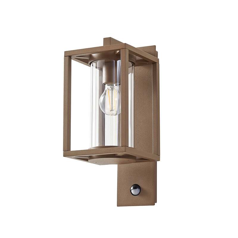 Lucande Außenwandleuchte Ferda LED Gartenlampe mit Sensor braun 38cm IP44 - 4251911795721