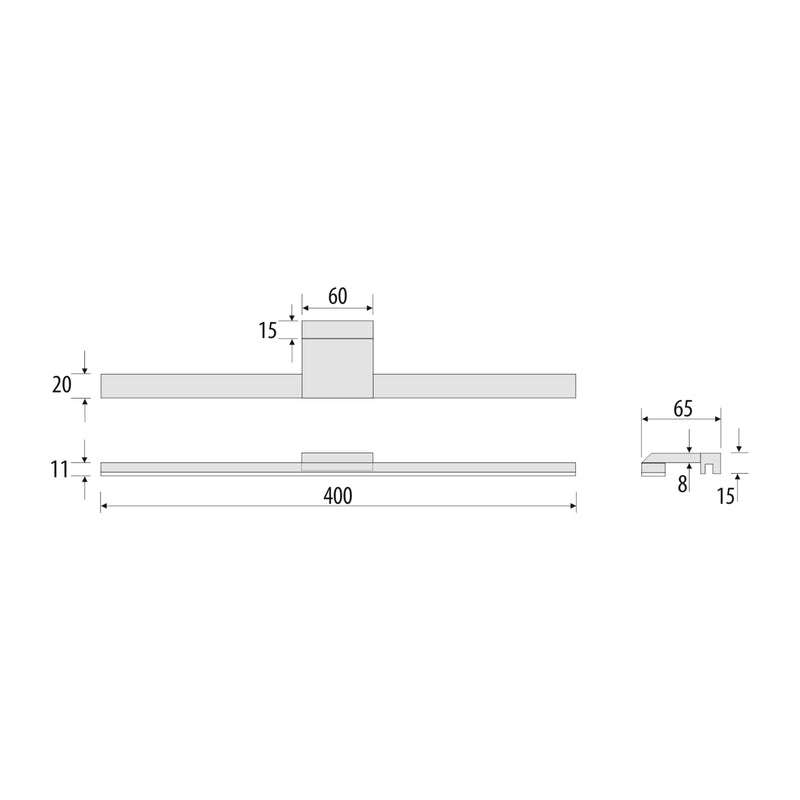 MCJ LED-Spiegelleuchte Lichtleiste Badleuchte chrom 40cm IP44 4000K Aluminium - 5903148517438
