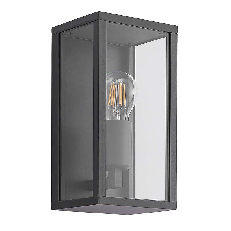 Lindby Außenwandleuchte Peldar LED Gartenlampe anthrazit 26cm dimmbar IP44 - 4251911704341