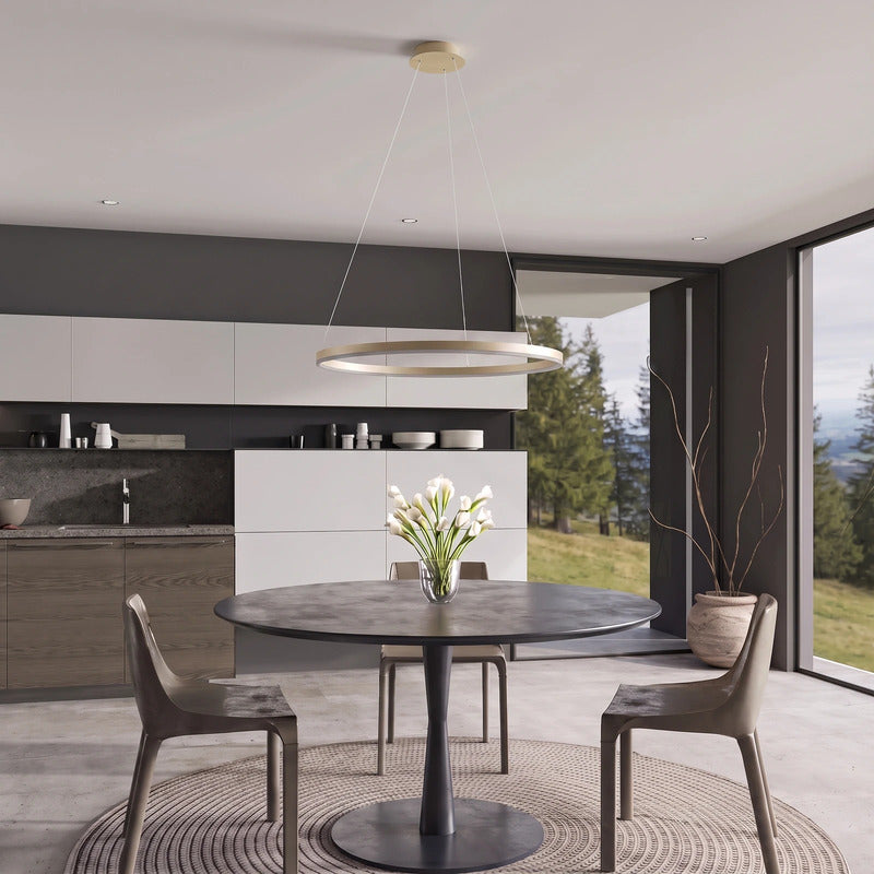 Arcchio Hängeleuchte Albiona LED Pendelleuchte dimmbar beige Ø80cm 3000K 2300lm - 4255830918223