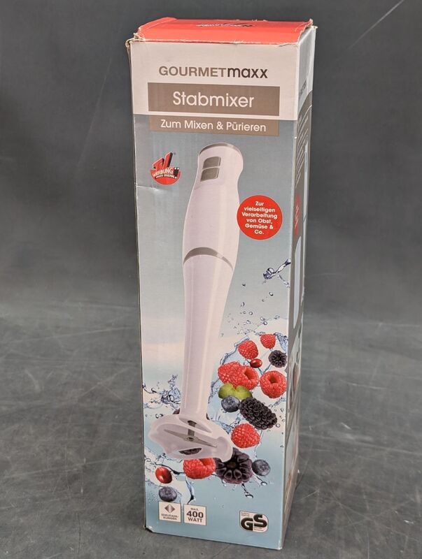GourmetMaxx Stabmixer Pürierstab Handmixer 400W Mixer Küchenhelfer Weiß 700ml - 4067522047919