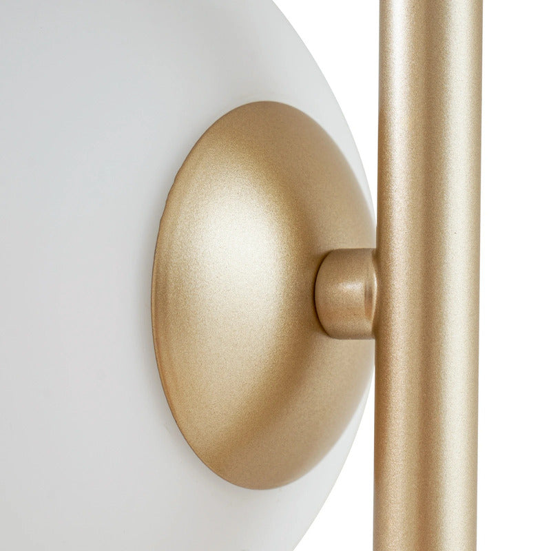 Lucande Stehleuchte Isandro 4-flg. opal/gold 160 cm Glas/Metall Schalter - 4255830903205