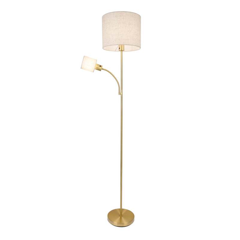 Näve Stehleuchte Filomena LED Lampe Leuchte dimmbar beige Messing 165cm - 4003222898086