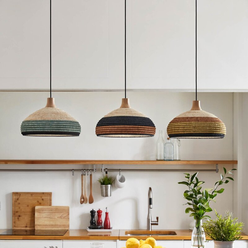 Forestier Pendelleuchte Hängelampe Leuchte Grün Rattan Hanf E27 Designer Jette - 3700663921373
